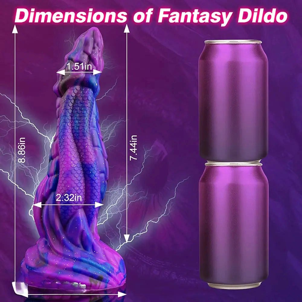 Mixed color dragon scale fantasy dildo, photo 15