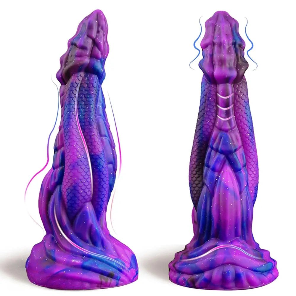 Mixed color dragon scale fantasy dildo, photo 3