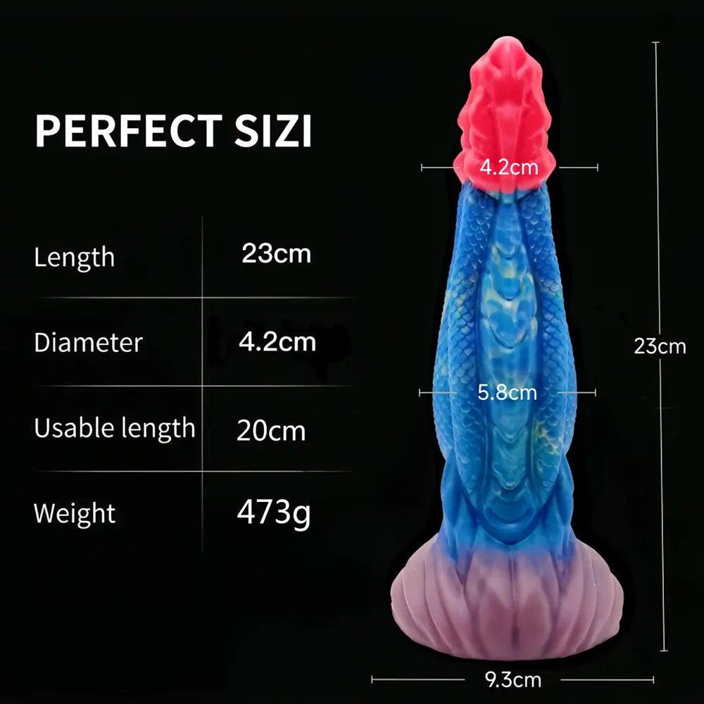 Mixed color dragon scale fantasy dildo, photo 6