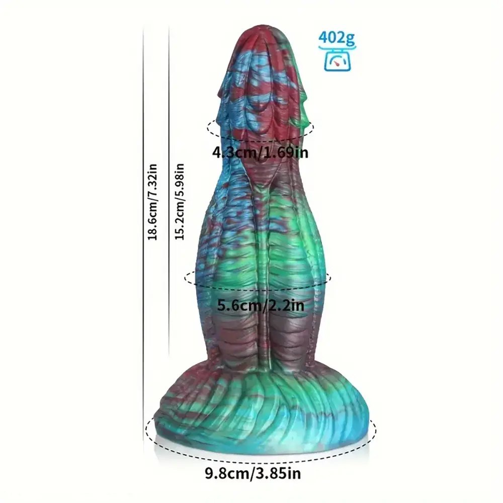 Teal and purple dragon scale fantasy dildo, photo 3