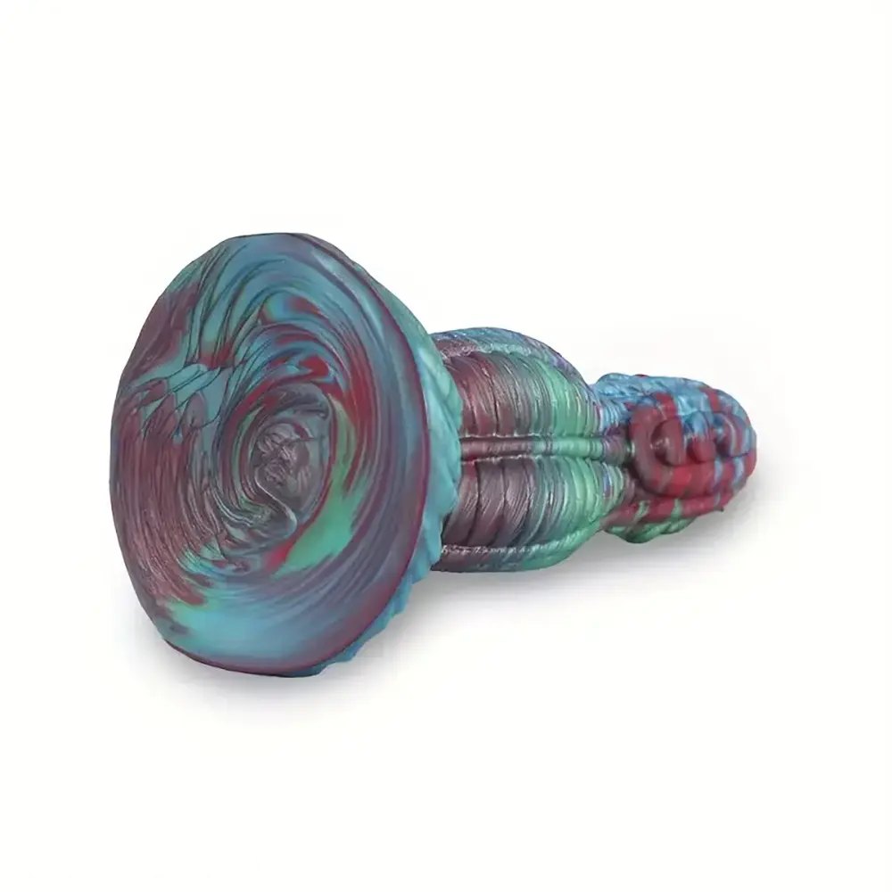 Teal and purple dragon scale fantasy dildo, photo 5