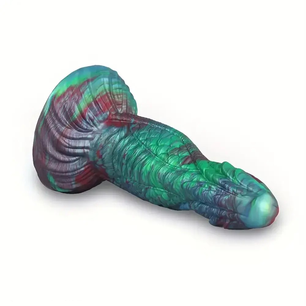 Teal and purple dragon scale fantasy dildo, photo 6