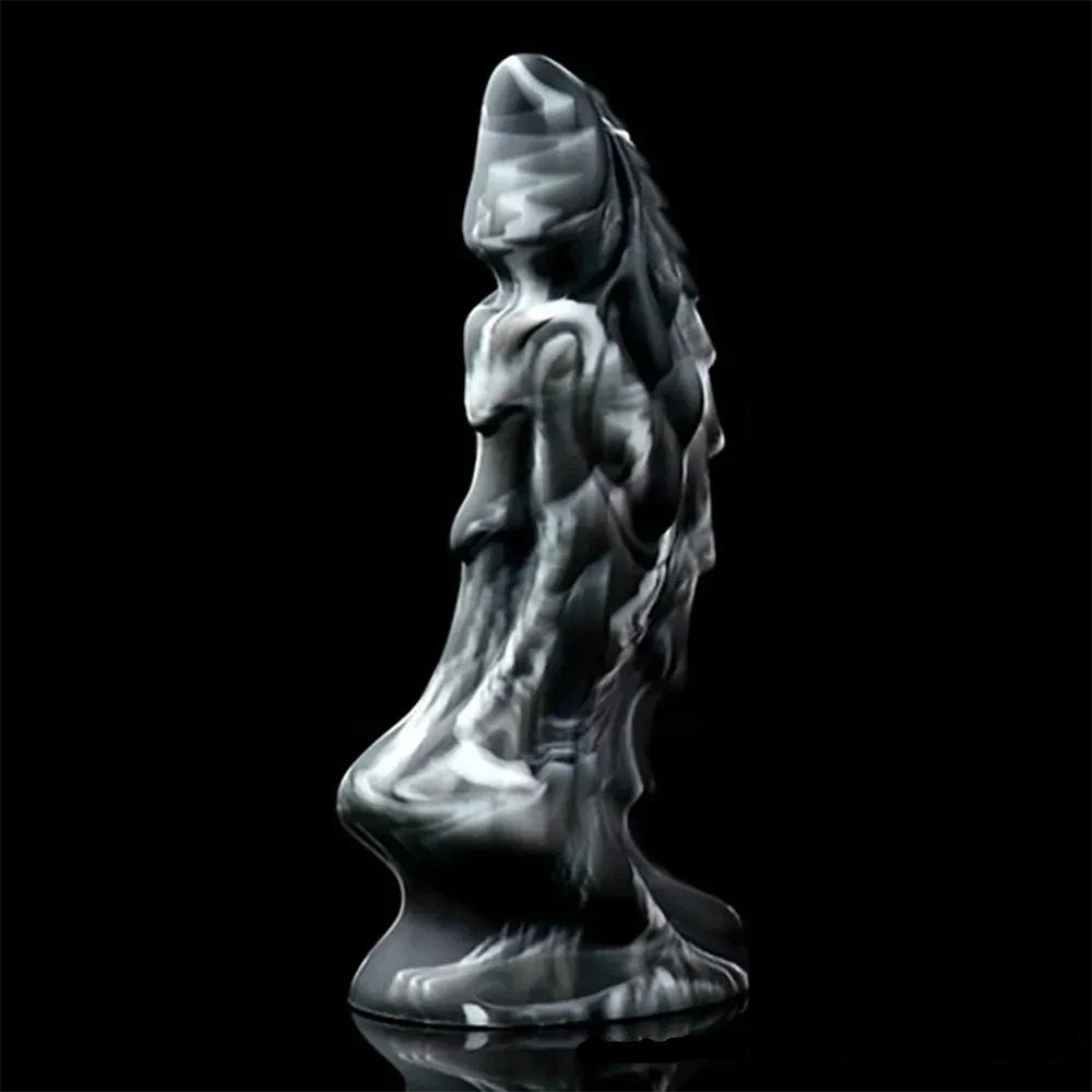 #8 textured dragon-scale silicone fantasy dildo
