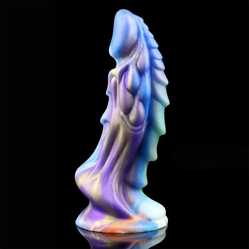 #9 textured dragon-scale silicone fantasy dildo