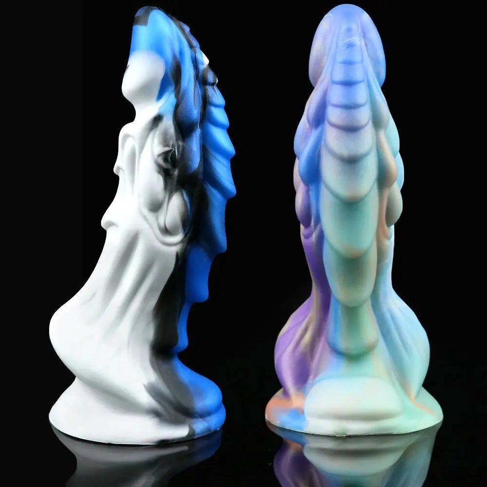Textured dragon-scale silicone fantasy dildo, photo 3
