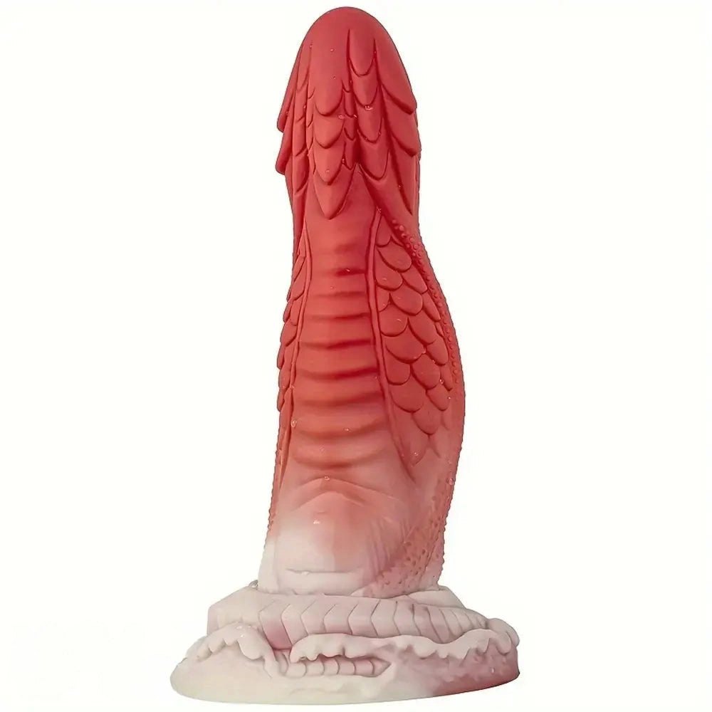 Red dragon scale silicone fantasy dildo, photo 1
