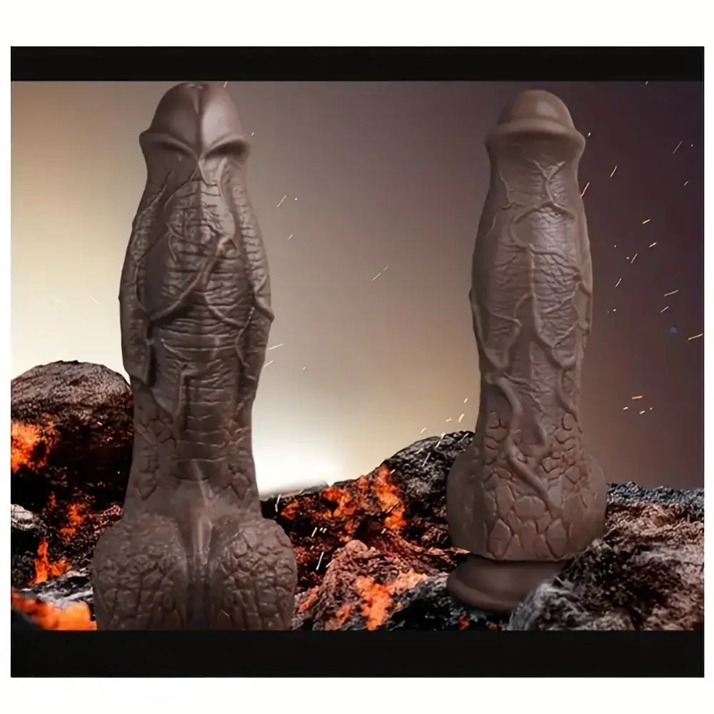 Colorful dragon scale silicone fantasy dildo, photo 1