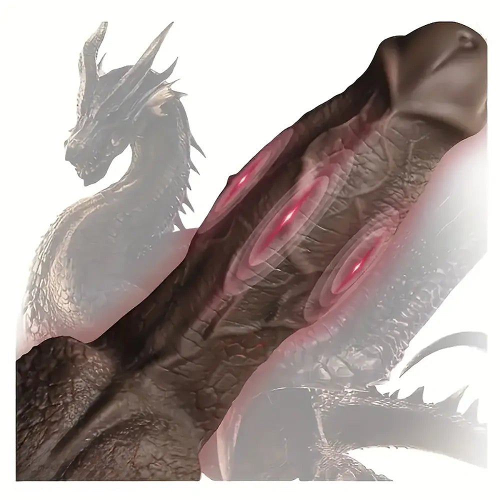 Colorful dragon scale silicone fantasy dildo, photo 2
