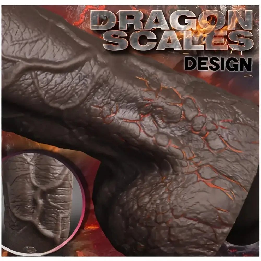Colorful dragon scale silicone fantasy dildo, photo 3