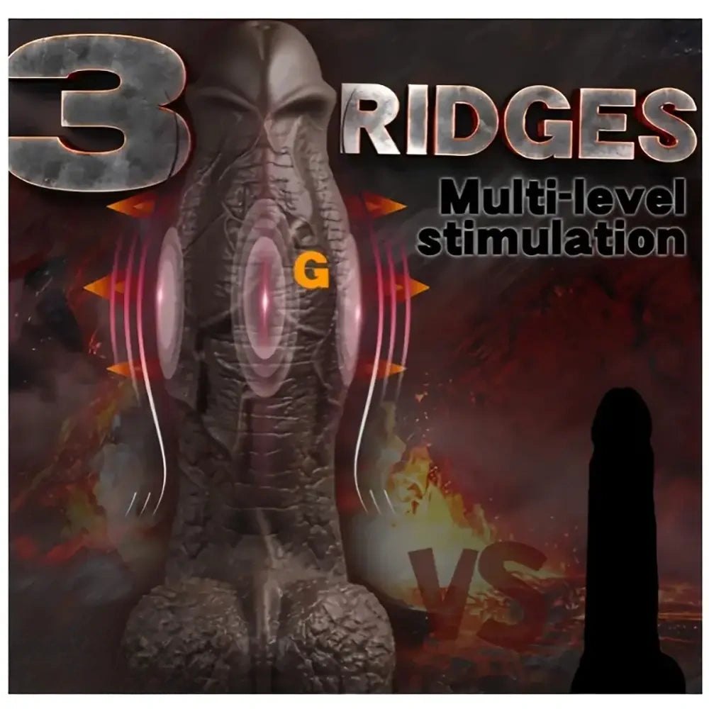Colorful dragon scale silicone fantasy dildo, photo 6