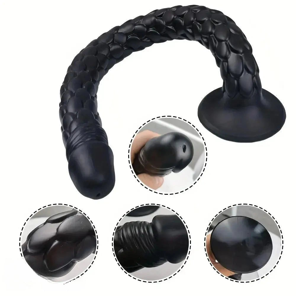 Dragon scale textured silicone fantasy dildo, photo 10