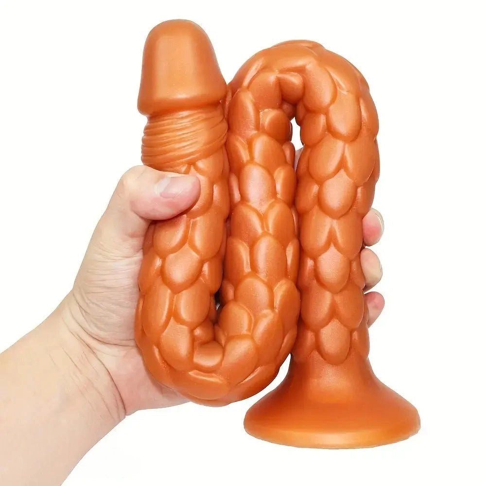 Dragon scale textured silicone fantasy dildo, photo 2