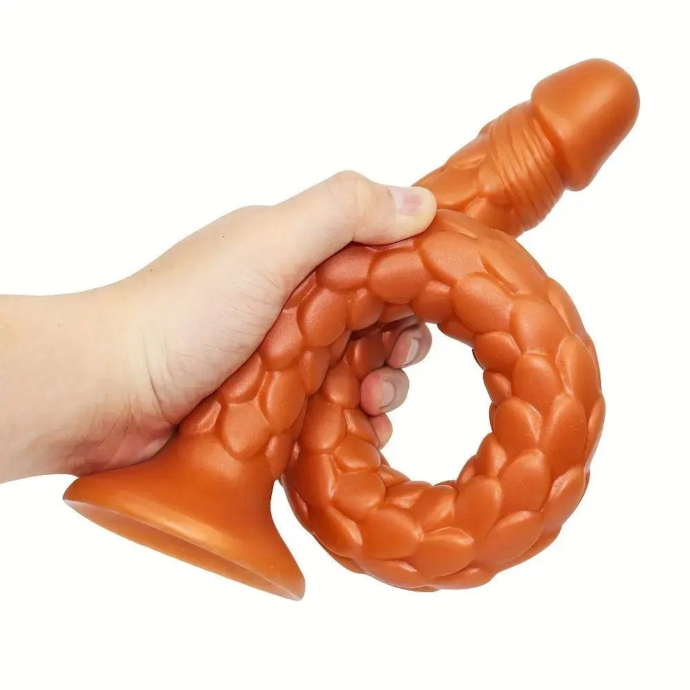 Dragon scale textured silicone fantasy dildo, photo 4