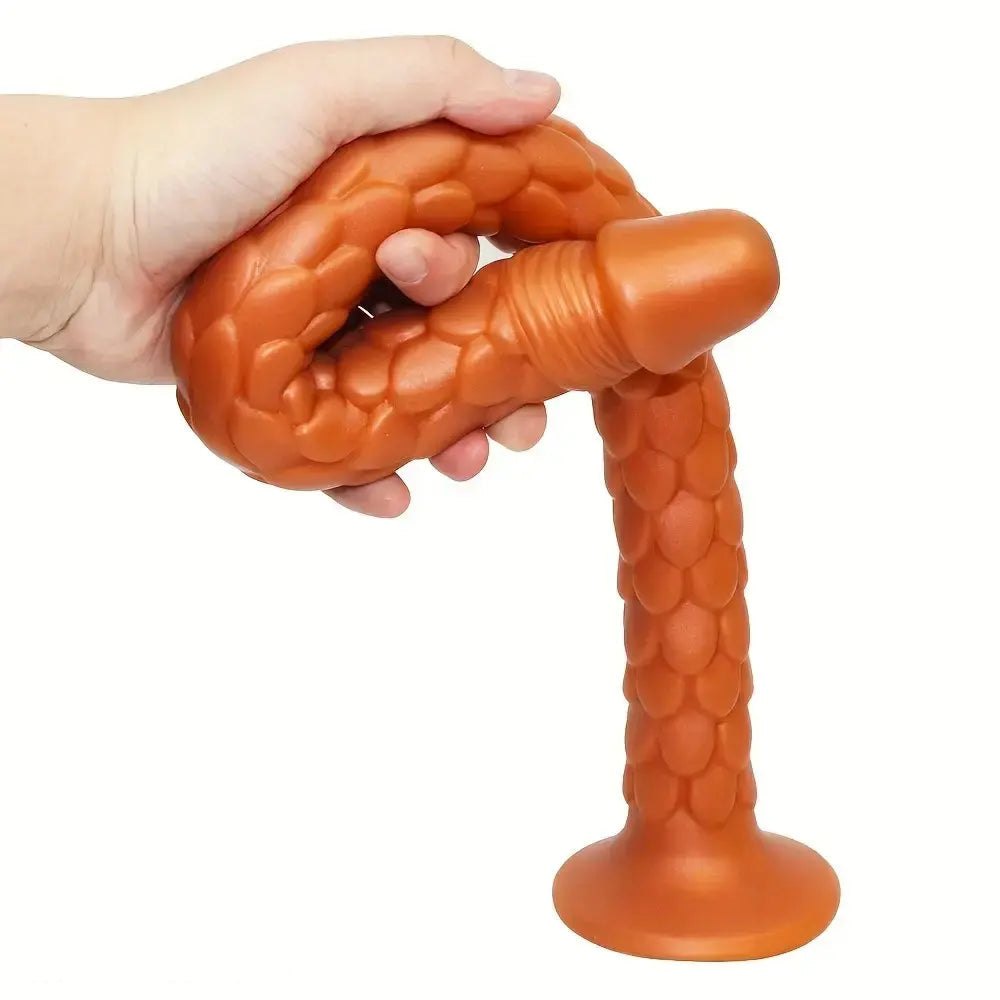 Dragon scale textured silicone fantasy dildo, photo 5