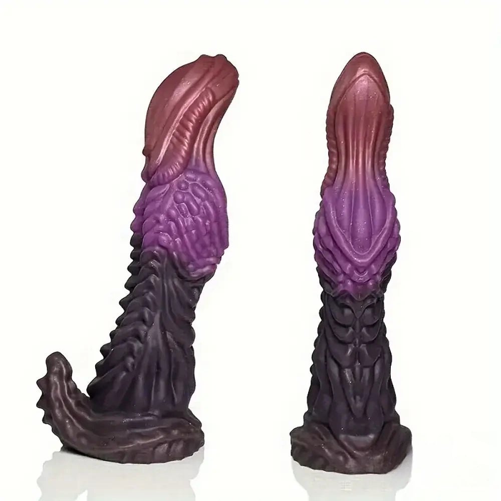 Multicolor dragon scale silicone fantasy dildo, photo 1