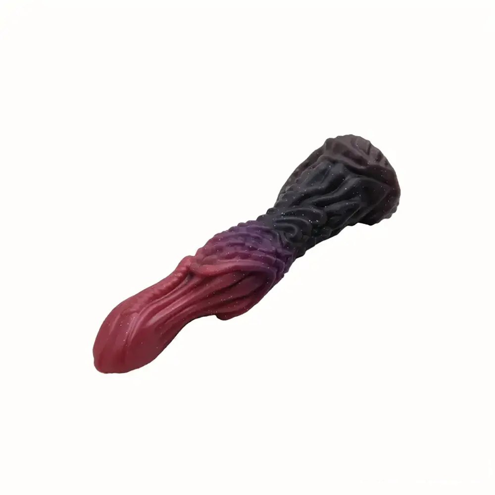 Multicolor dragon scale silicone fantasy dildo, photo 10