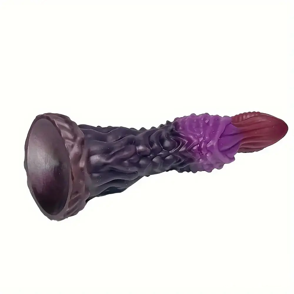 Multicolor dragon scale silicone fantasy dildo, photo 11