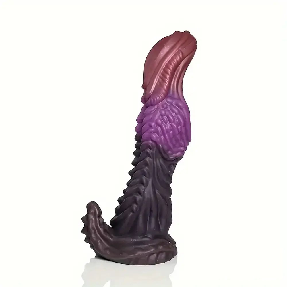 Multicolor dragon scale silicone fantasy dildo, photo 2