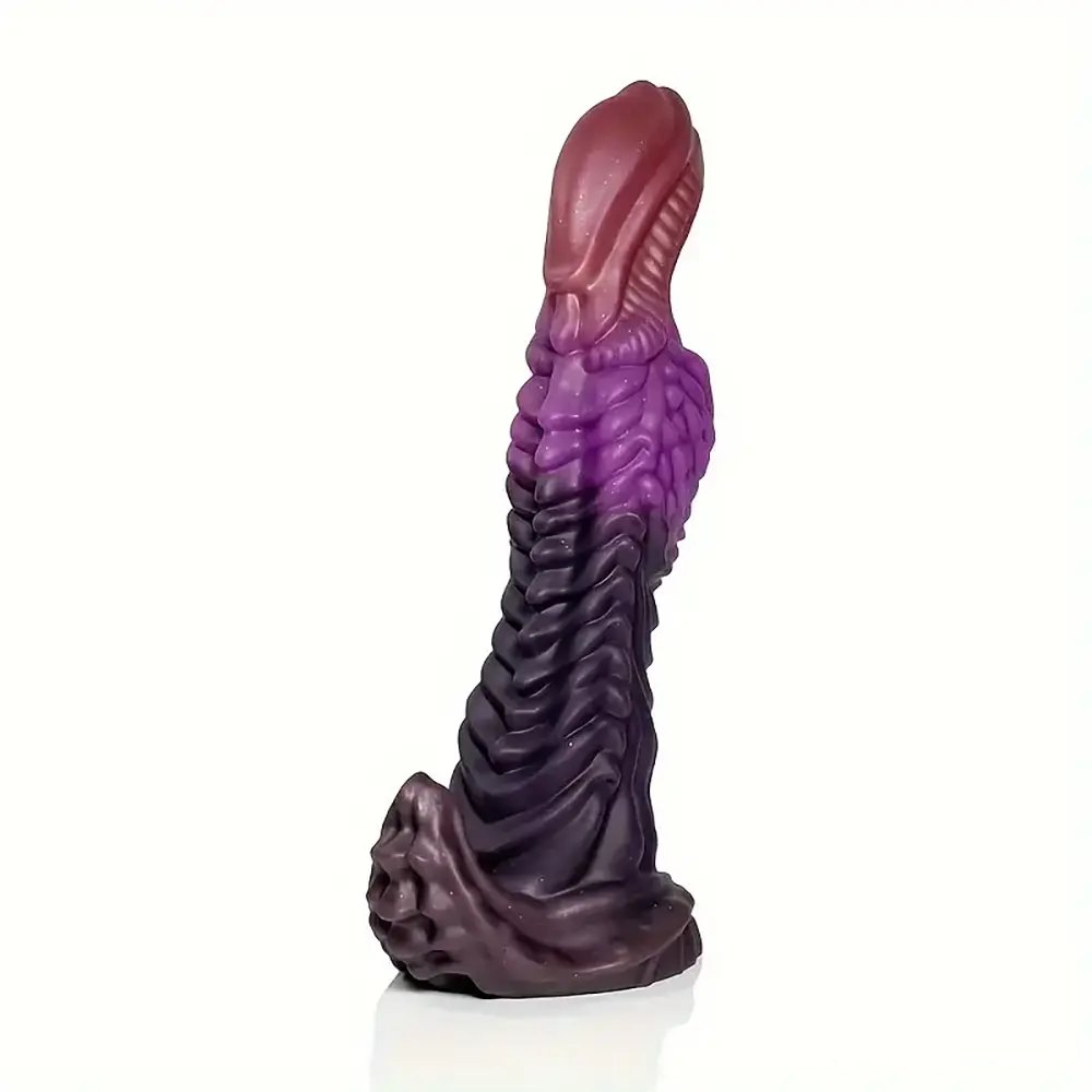Multicolor dragon scale silicone fantasy dildo, photo 3