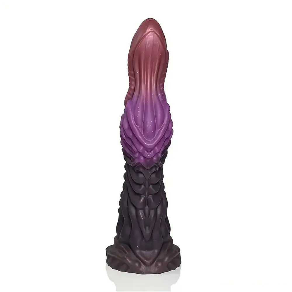 Multicolor dragon scale silicone fantasy dildo, photo 4