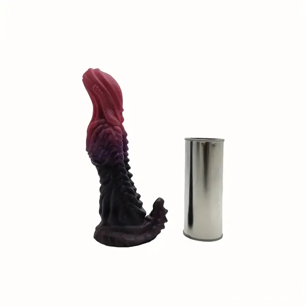 Multicolor dragon scale silicone fantasy dildo, photo 5