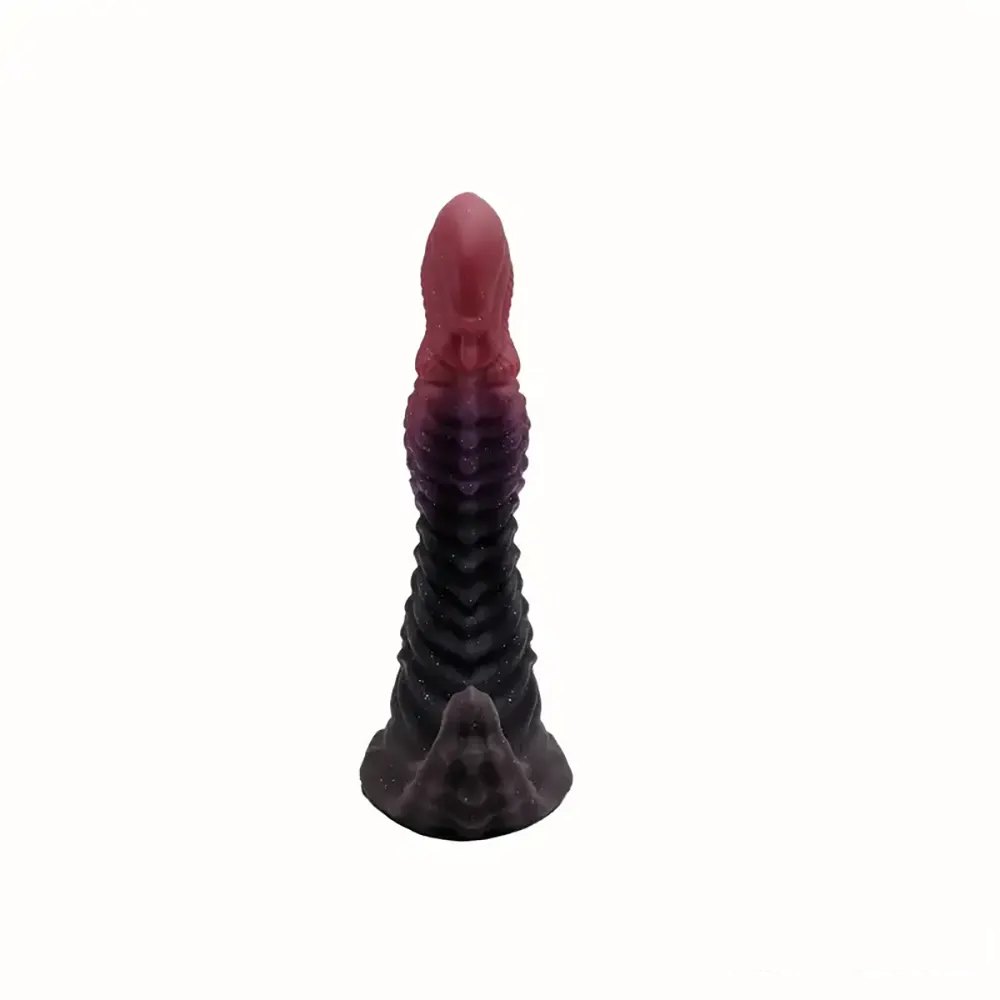 Multicolor dragon scale silicone fantasy dildo, photo 6