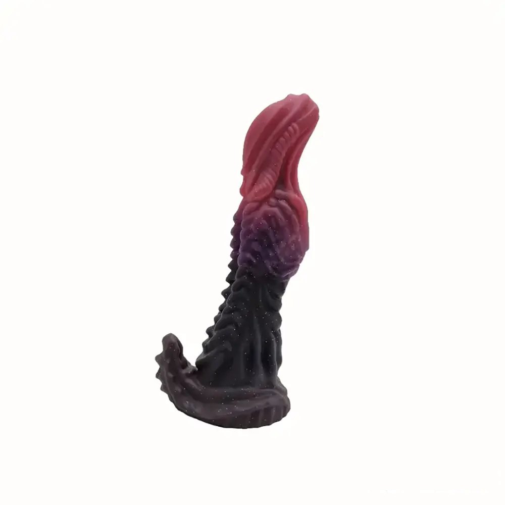 Multicolor dragon scale silicone fantasy dildo, photo 7
