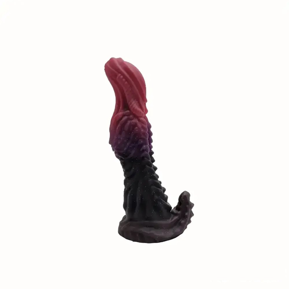 Multicolor dragon scale silicone fantasy dildo, photo 9