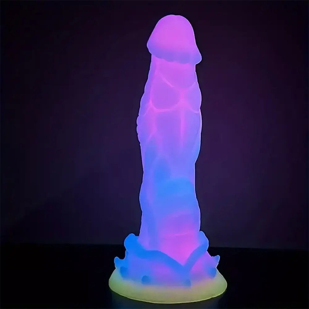 Mixed pink and purple dragon scale silicone dildo, photo 10