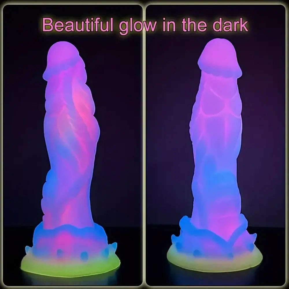 Mixed pink and purple dragon scale silicone dildo, photo 11