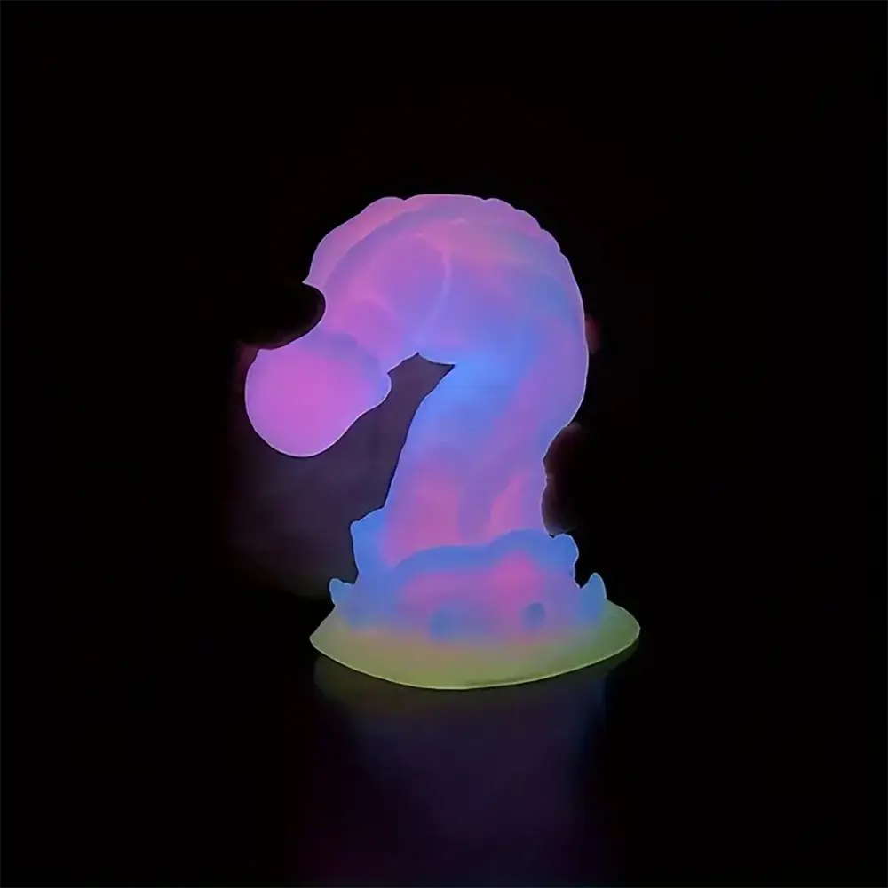 Mixed pink and purple dragon scale silicone dildo, photo 12