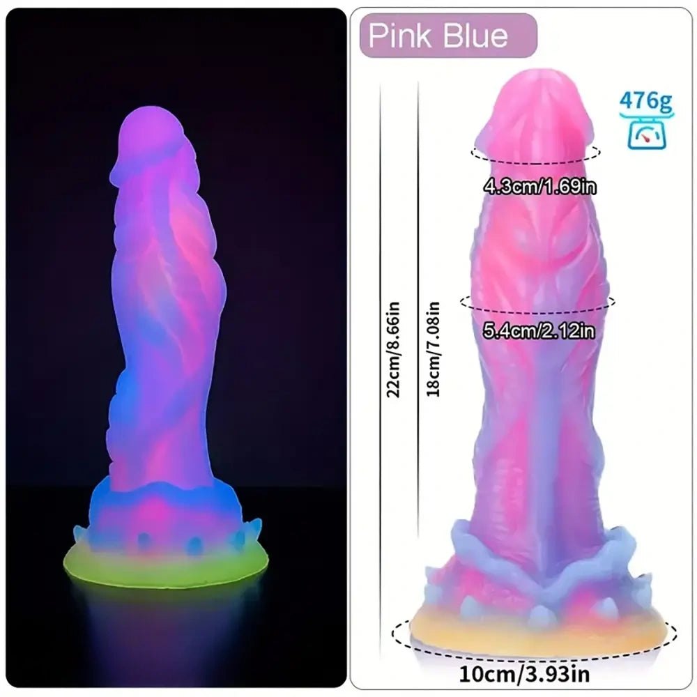 Mixed pink and purple dragon scale silicone dildo, photo 3