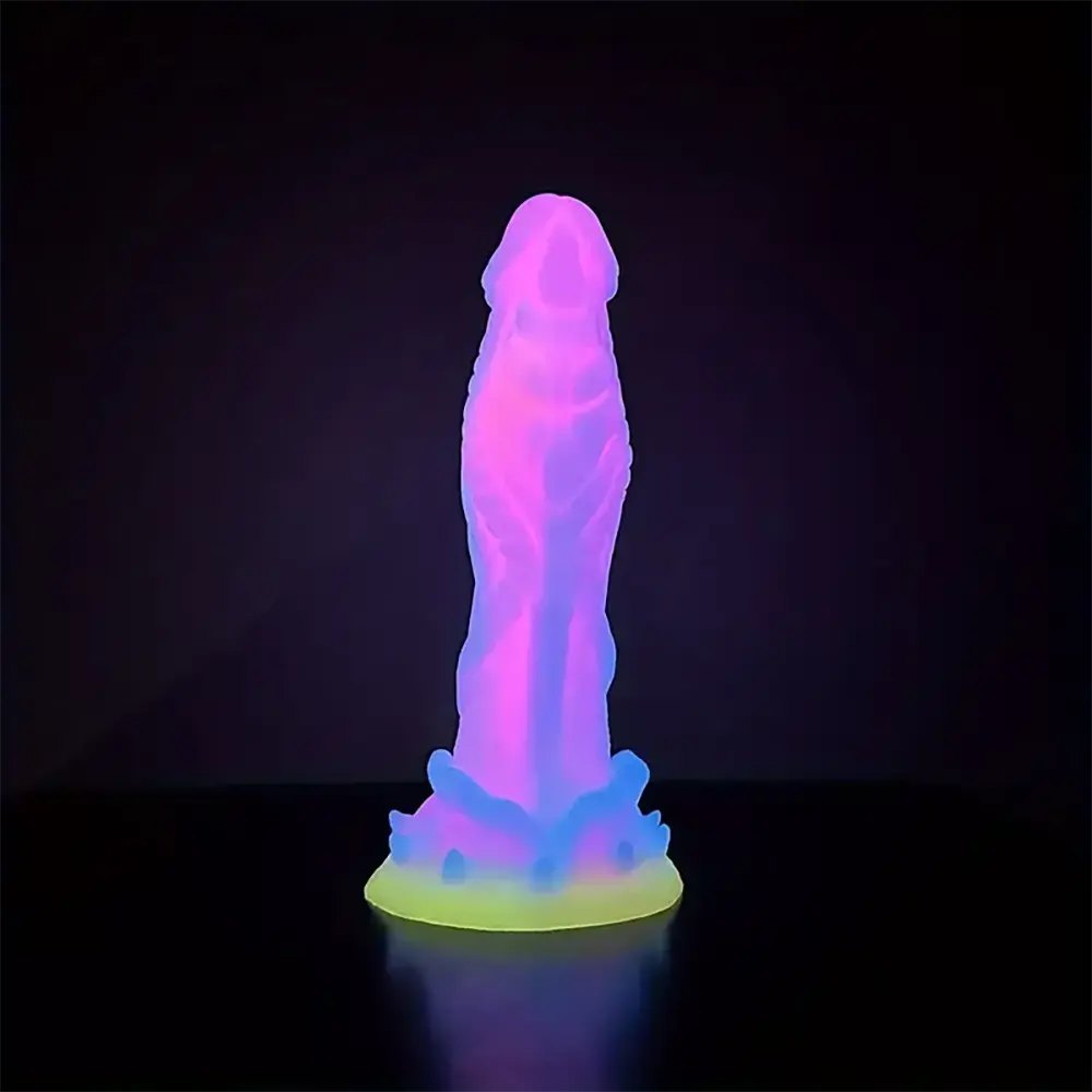 Mixed pink and purple dragon scale silicone dildo, photo 4