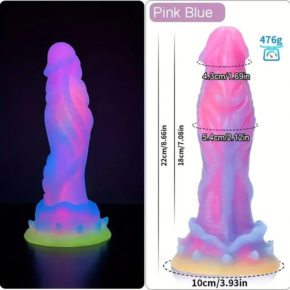 Mixed pink and purple dragon scale silicone dildo, photo 7