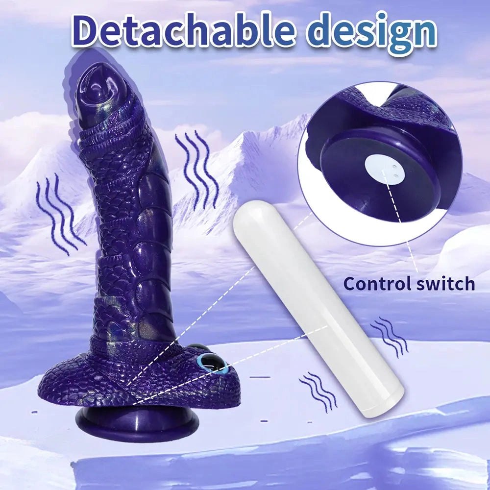 Purple dragon-scale textured fantasy dildo, photo 10