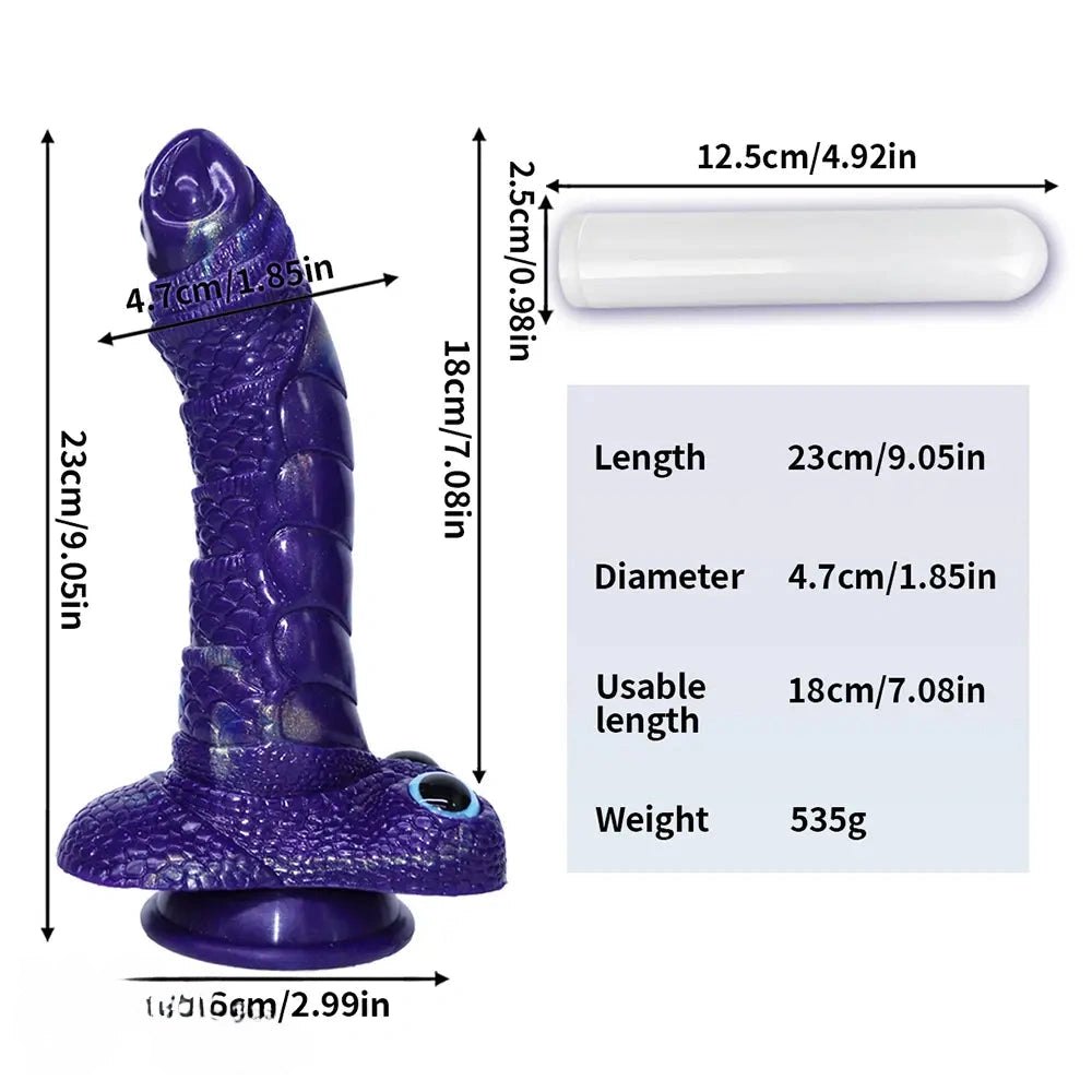 Purple dragon-scale textured fantasy dildo, photo 12