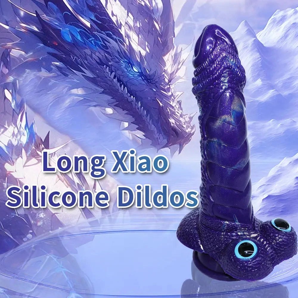 Purple dragon-scale textured fantasy dildo, photo 4