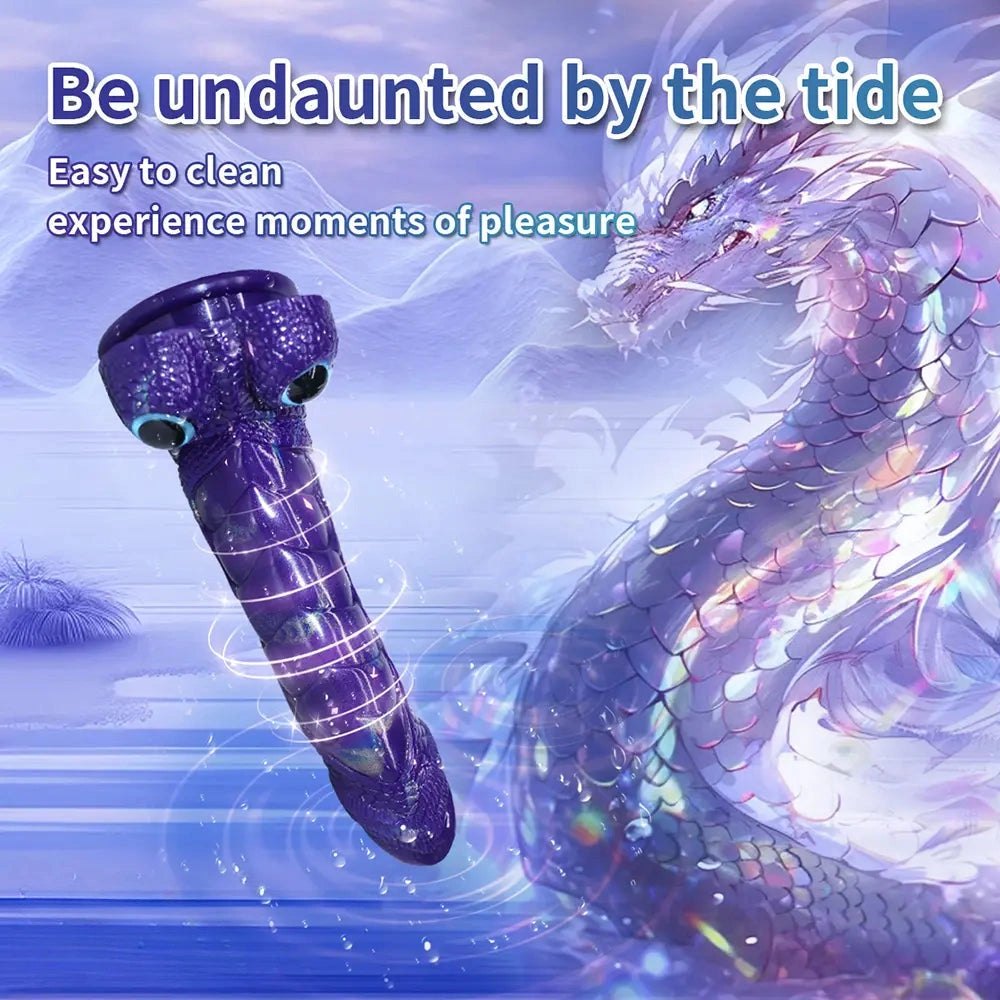 Purple dragon-scale textured fantasy dildo, photo 8