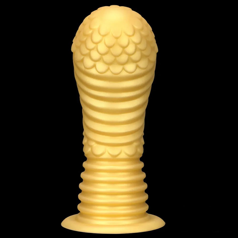 Gold dragon-scale silicone dildo, photo 10