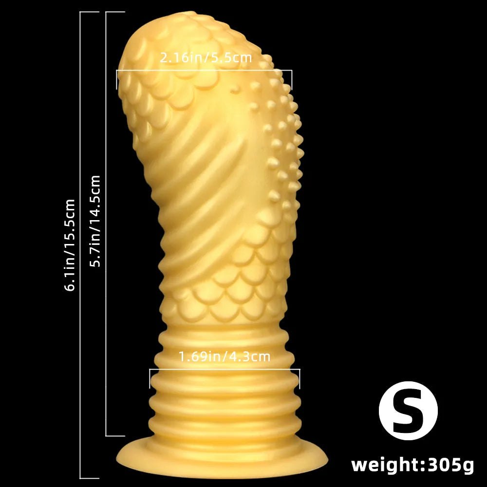 Gold dragon-scale silicone dildo, photo 16
