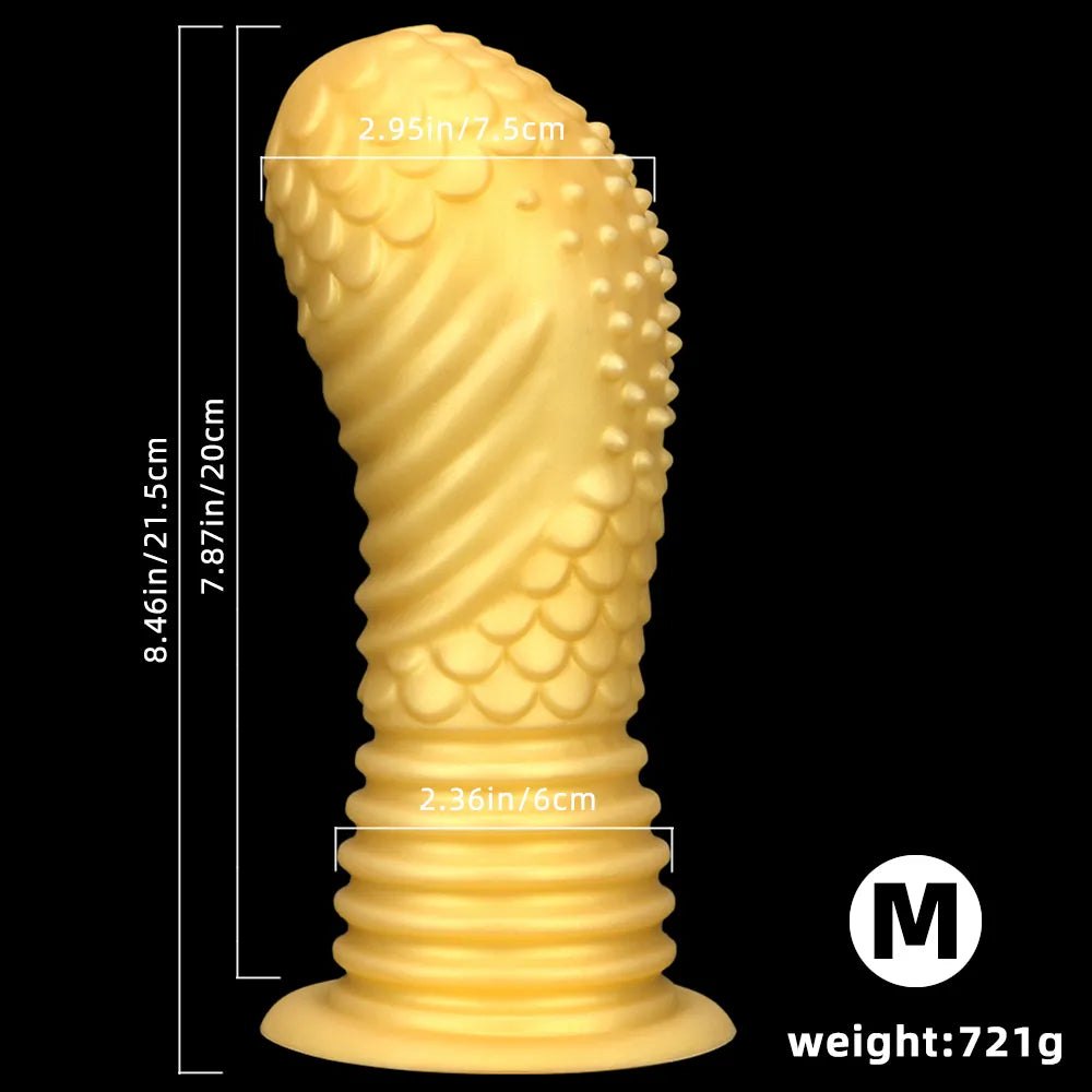 Gold dragon-scale silicone dildo, photo 17