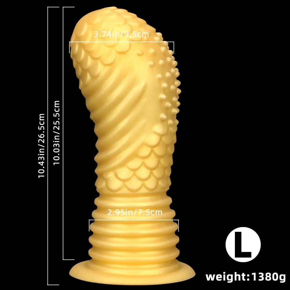 Gold dragon-scale silicone dildo, photo 18