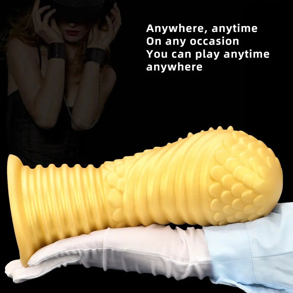 Gold dragon-scale silicone dildo, photo 2