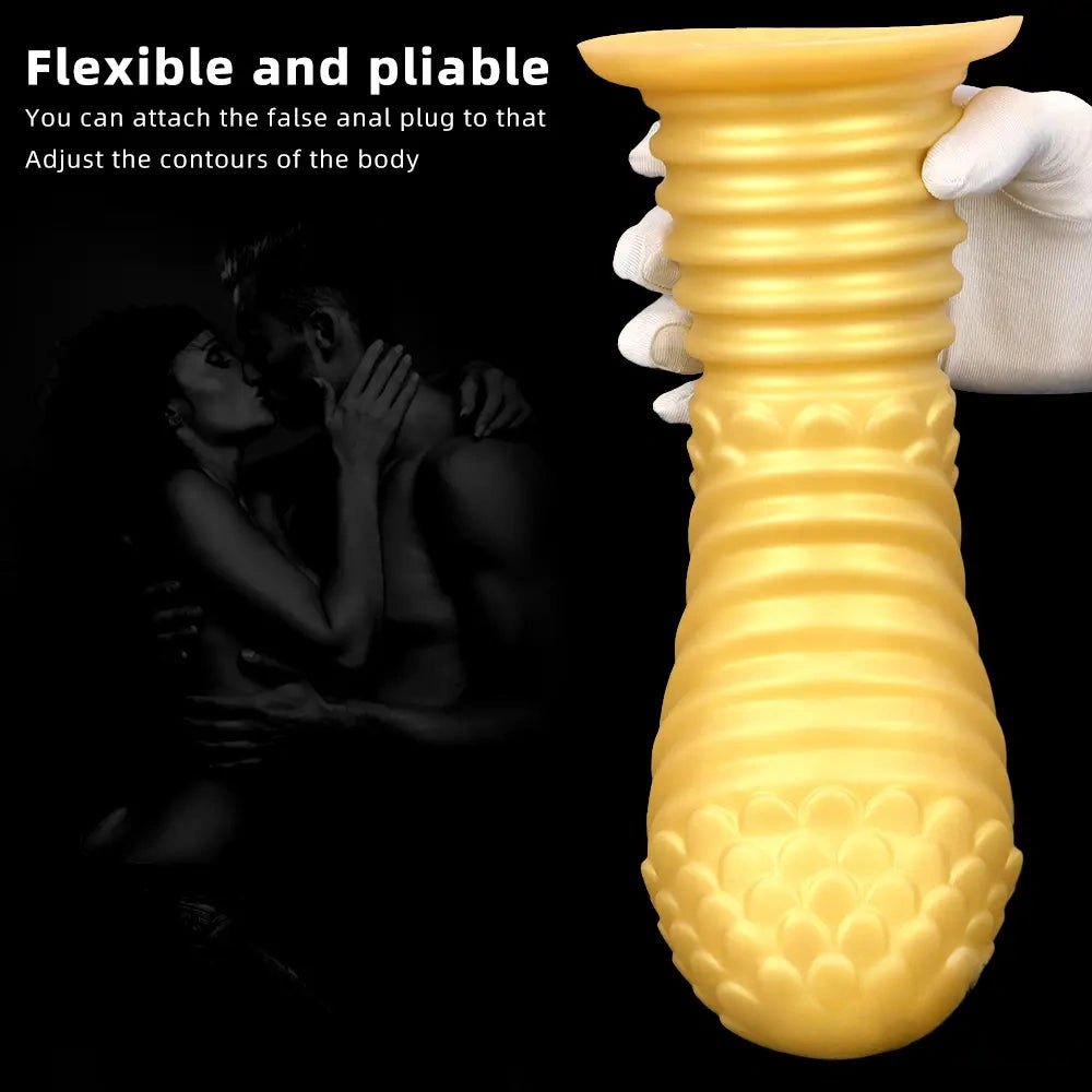 Gold dragon-scale silicone dildo, photo 4