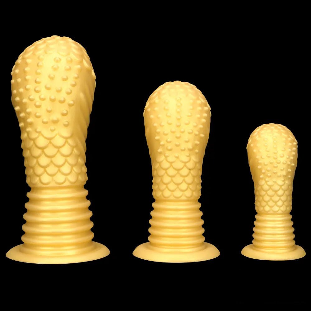 Gold dragon-scale silicone dildo, photo 8