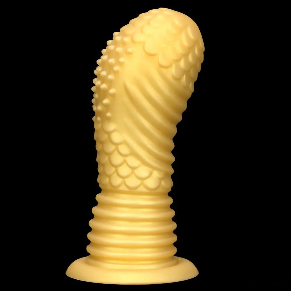 Gold dragon-scale silicone dildo, photo 9