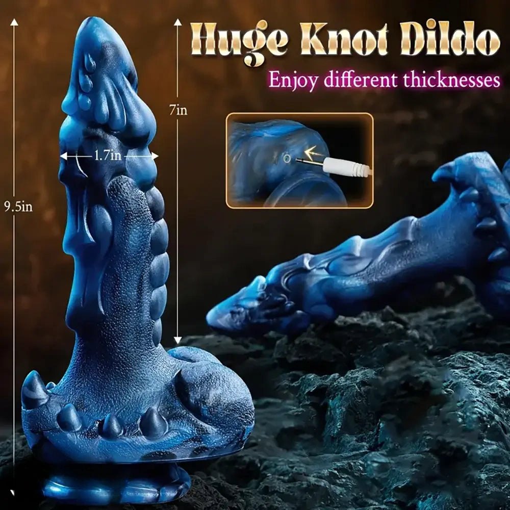 Blue dragon scale silicone vibrating dildo, photo 2