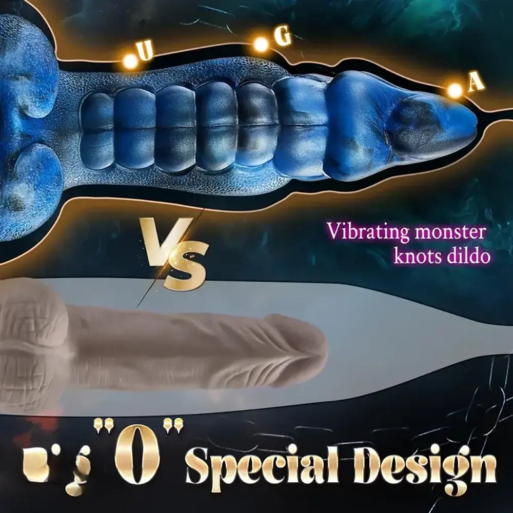 Blue dragon scale silicone vibrating dildo, photo 4