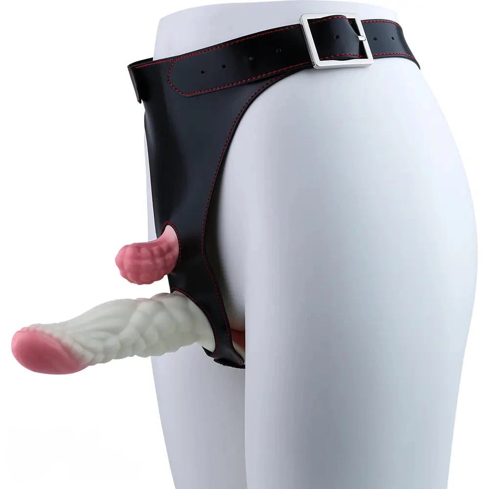 White and pink wearable vibrating dildo, photo 10