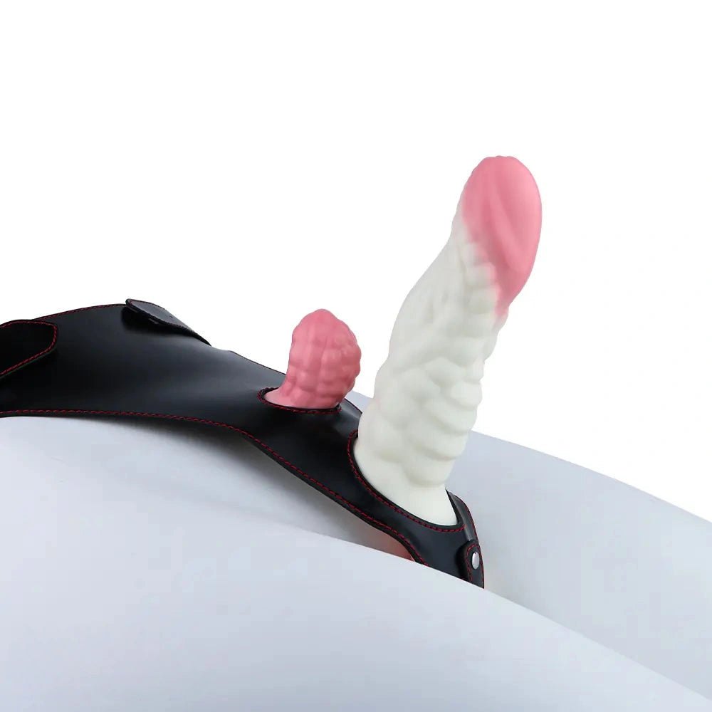 White and pink wearable vibrating dildo, photo 13